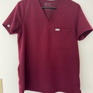 Burgundy Catarina FIGS Scrub Top